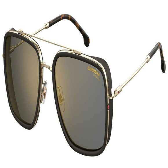 Carrera 1142 RHL Optical Frame Gold Black - eye-oo.com Carrera Rectangle Man Gold Metal Frame